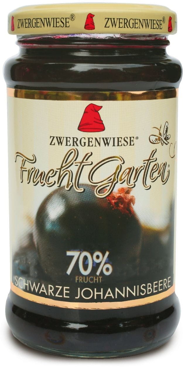 Mousse de cassis (70% de fruits) sans gluten BIO 225 g - ZWERGENWIESE