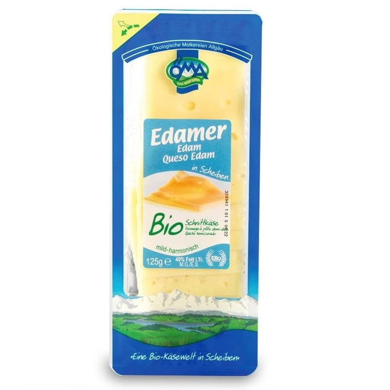 Fromage Edamer (Edam) tranches BIO 125 g - OMA