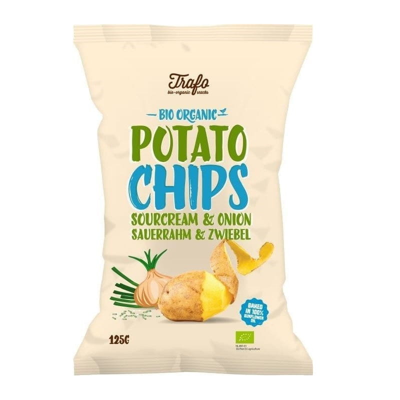 Chips de pommes de terre saveur crème et oignon BIO 125 g - TRAFO