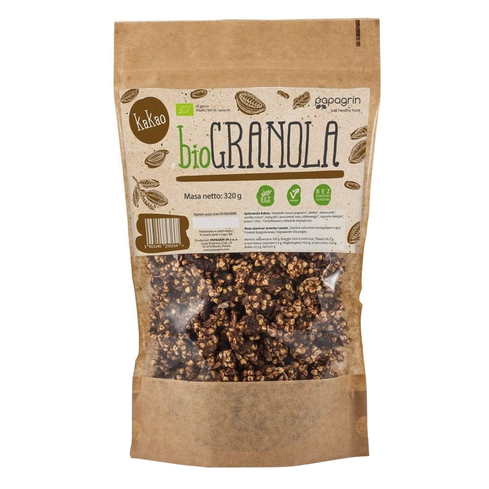 Granola au cacao BIO 320 g - PAPAGRIN