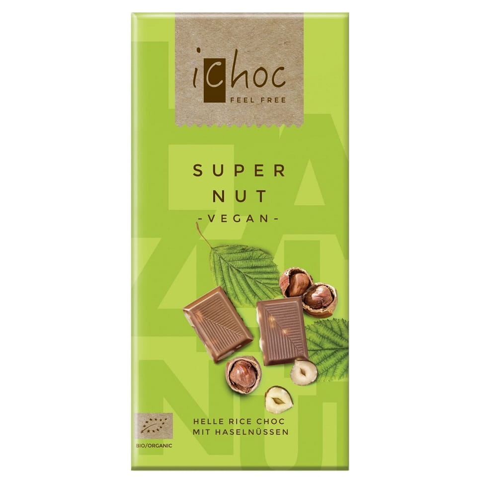Chocolat Ichoc aux noisettes (sur une boisson de riz) BIO 80 g - VIVANI