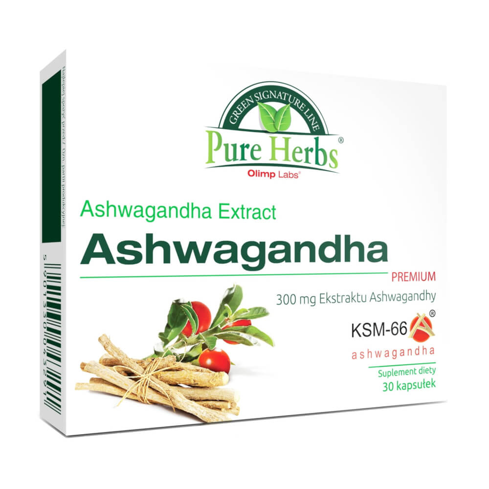 Ashwagandha KSM - 66 extrait 300mg 30 gélules d'herbes pures OLIMP LABS