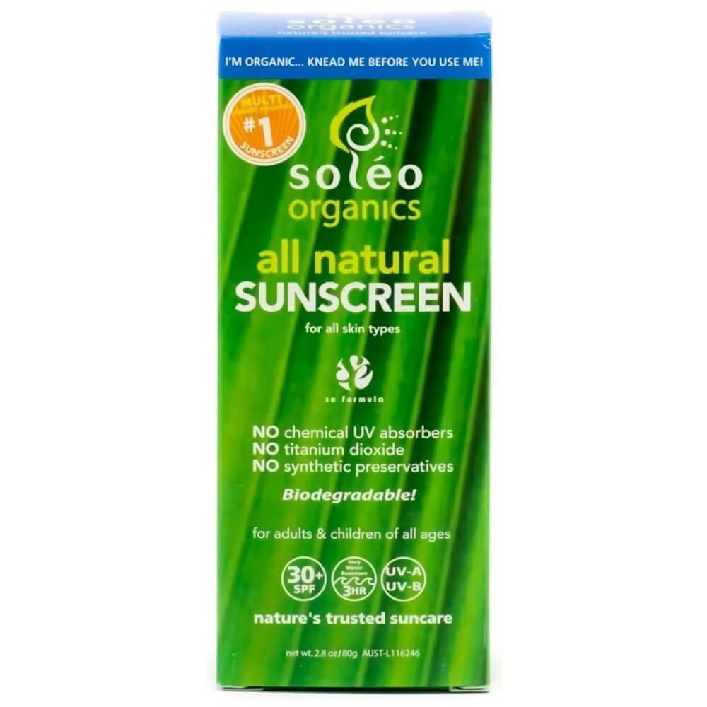 Crème solaire hypoallergénique SPF 30 80 ml - soleo organics