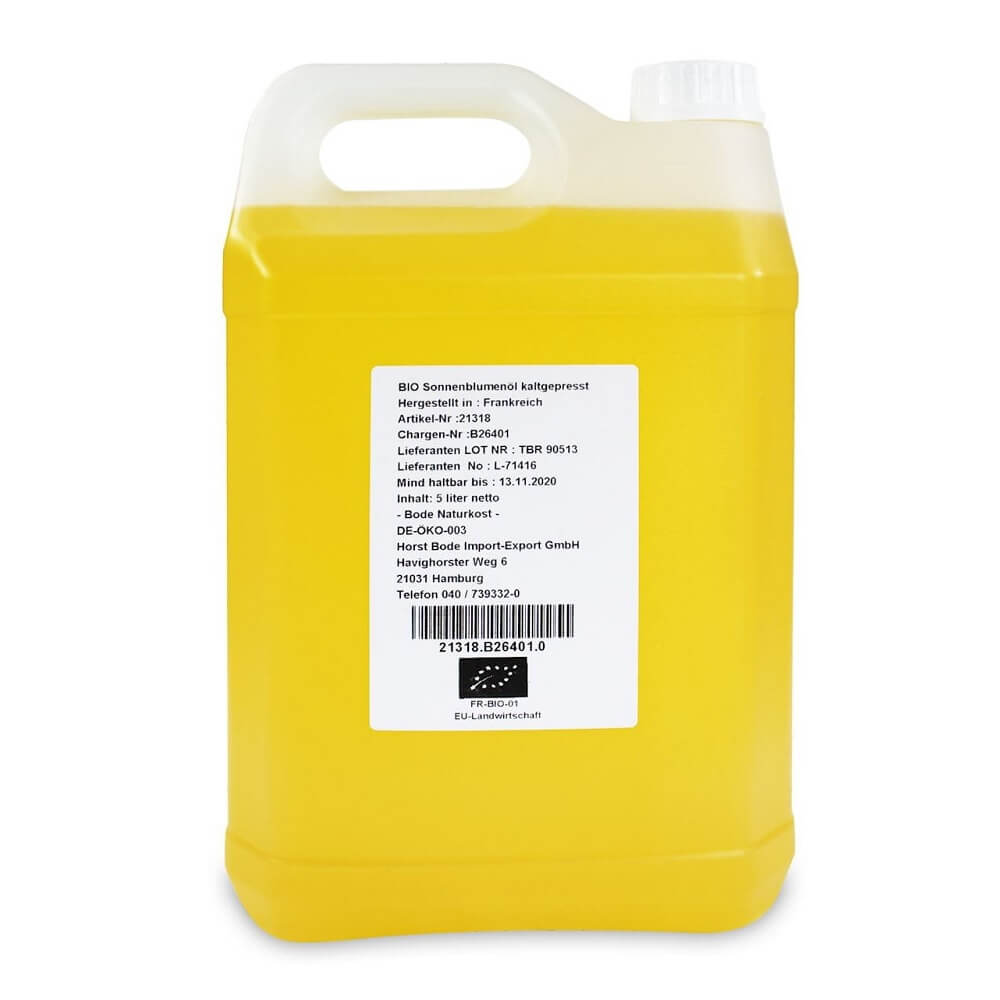 Huile de tournesol pressée à froid BIO 5000 ml - HORECA