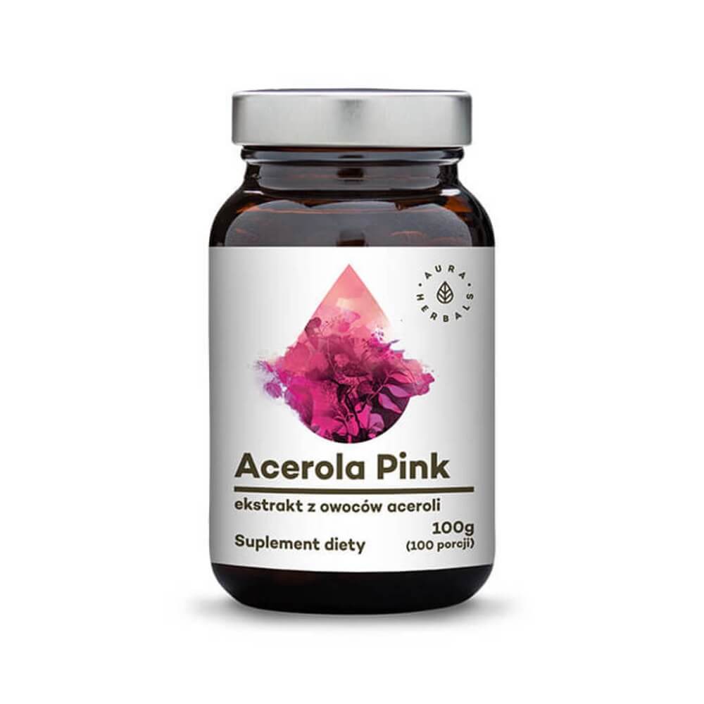 Acérola poudre d'extrait de fruit d'acérola rose 100g AURA HERBALS