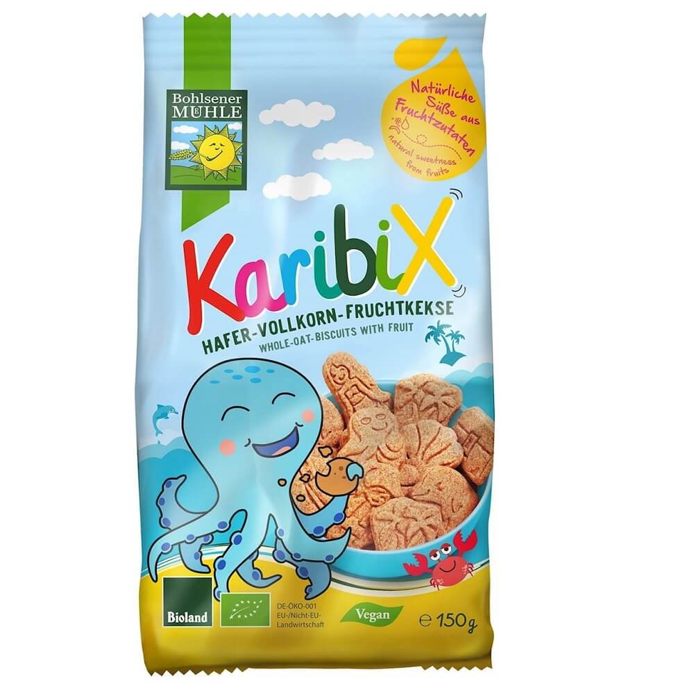 Biscuits à l'avoine avec fruits pour enfants Caraïbes BIO 150 g - BOHLSENER MUEHLE