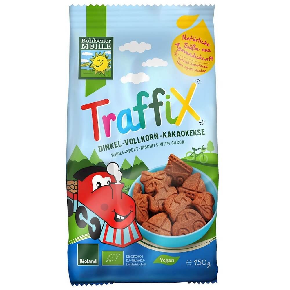 Biscuits à l'épeautre au cacao pour enfants, véhicules BIO 150 g - BOHLSENER MUEHLE