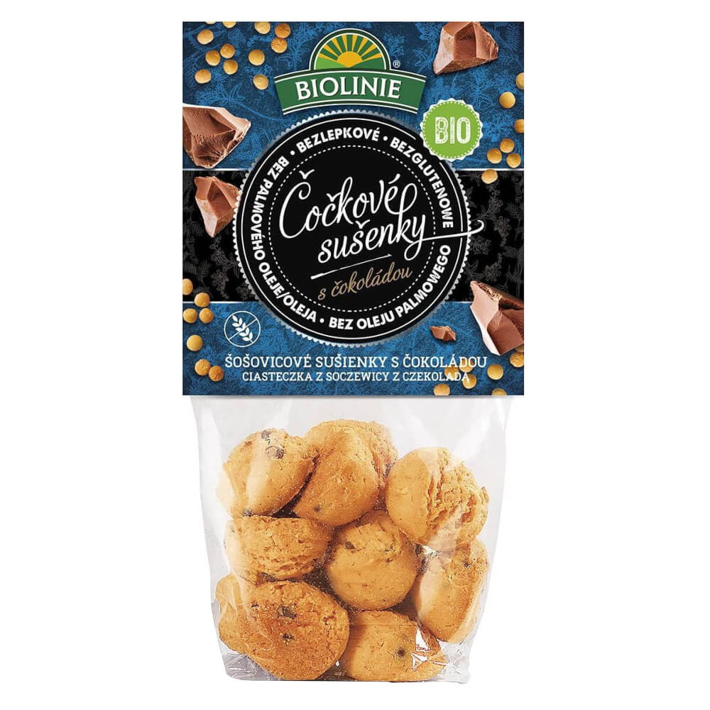 Biscuits lentilles sans gluten au chocolat BIO 100 g - BIO LINIE