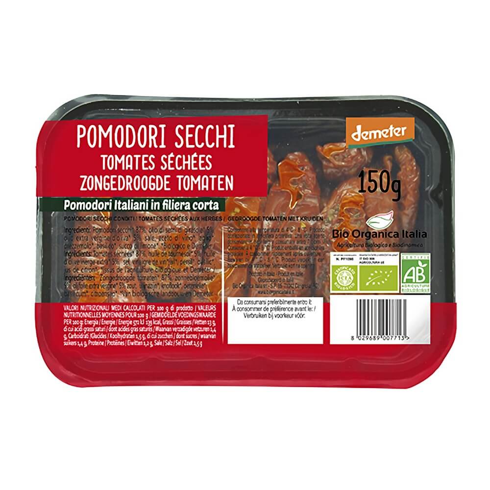 Tomates séchées en barquette de saumure BIO 150 g - BIO ORGANICA ITALIA
