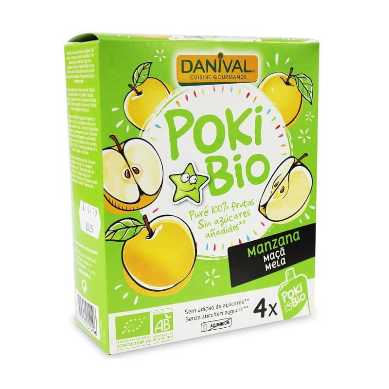 Purée de pomme 100% fruits sans sucres ajoutés BIO 4x90 g - DANIVAL