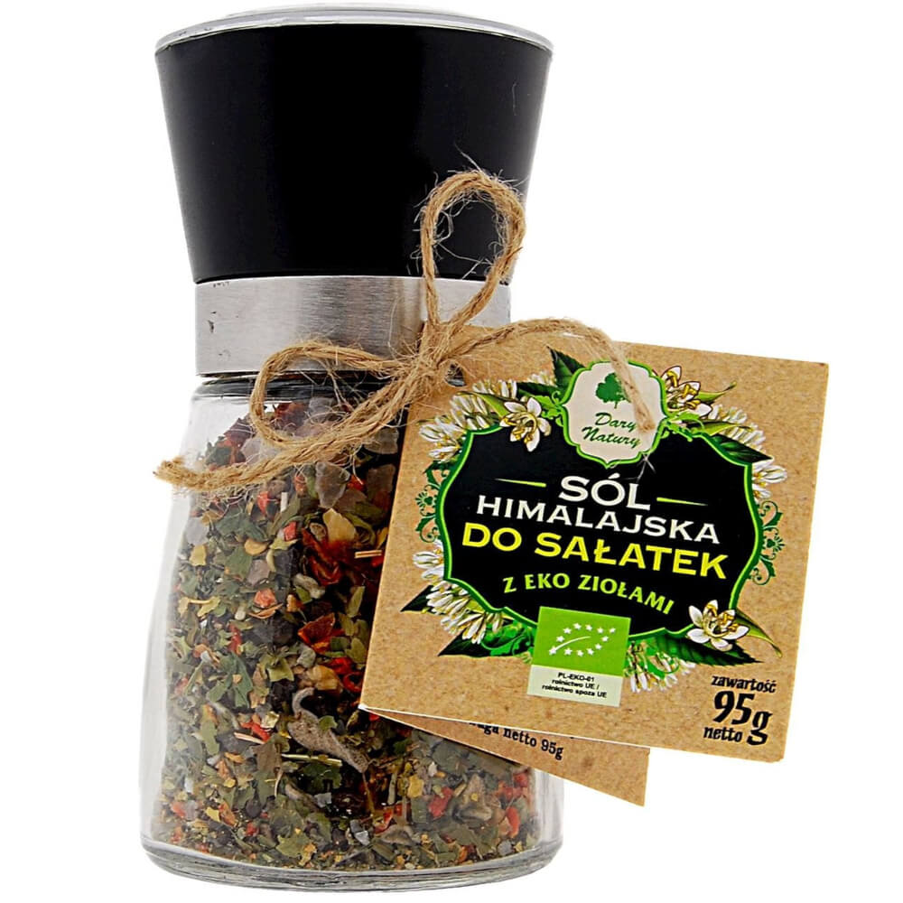 Sel de l'Himalaya en moulin aux herbes BIO pour salades 95 g - CADEAUX DE LA NATURE