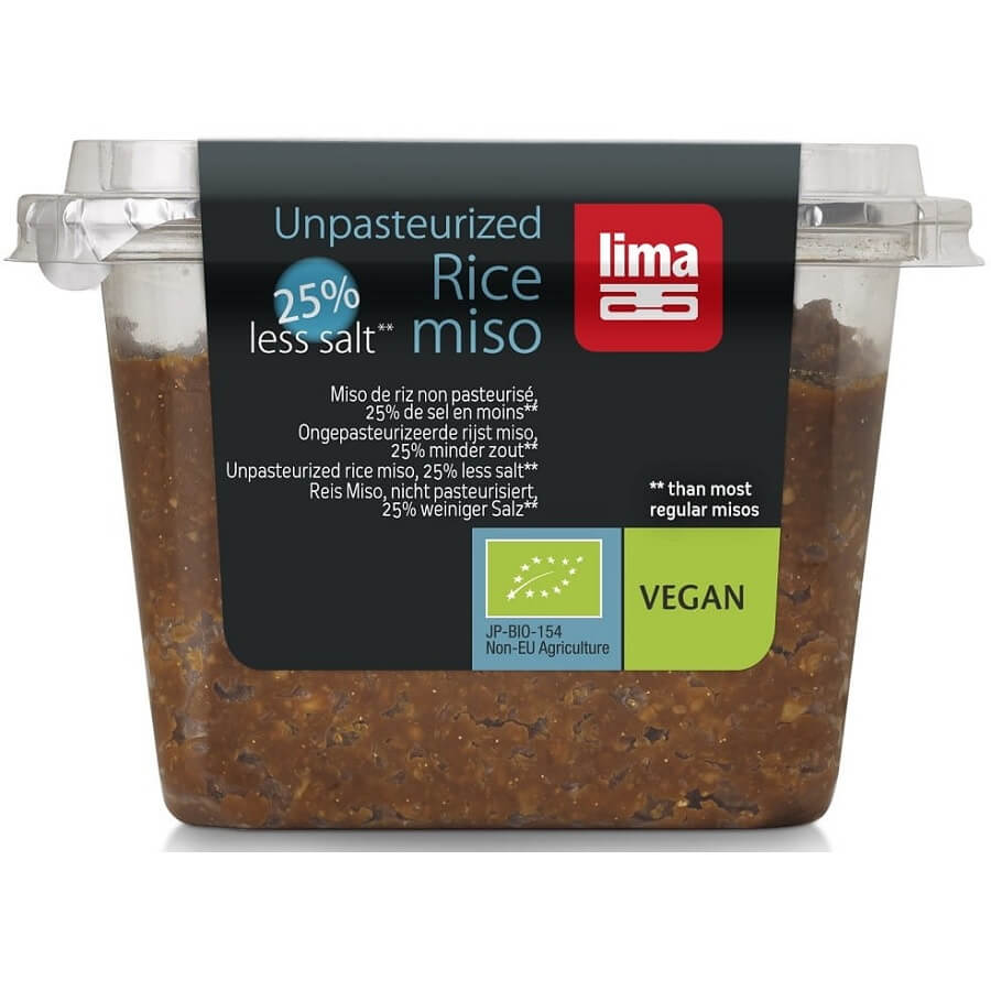 Miso (pâte de soja au riz) à teneur réduite en sel BIO 300 g - LIMA
