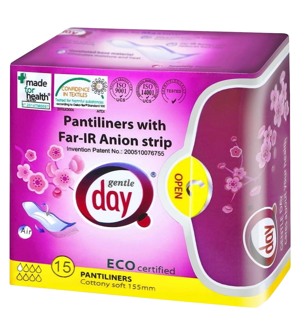 Protège-slips à bande anionique 15 pièces - GENTLE DAY