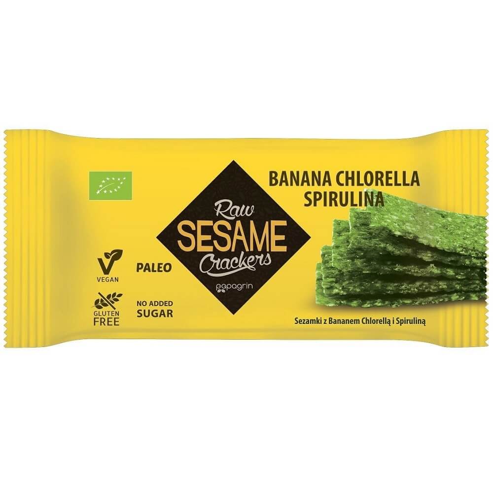 Graines de sésame banane Chlorella spiruline sans gluten BIO 20 g - PAPAGRIN