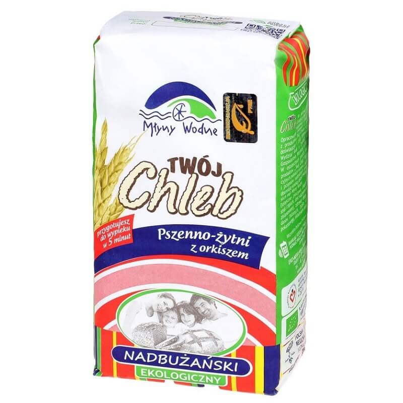 Mélange pour la cuisson du pain de blé et de seigle à l'épeautre BIO 1 kg - MOULINS À EAU