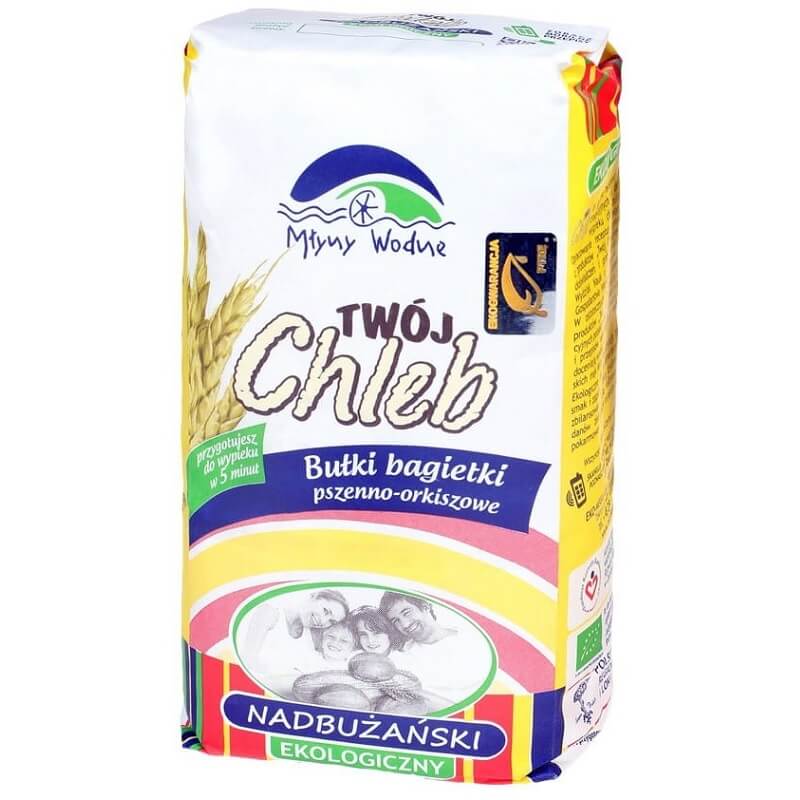 Mélange pour la cuisson des petits pains baguette de blé et d'épeautre BIO 1 kg - MOULINS À EAU