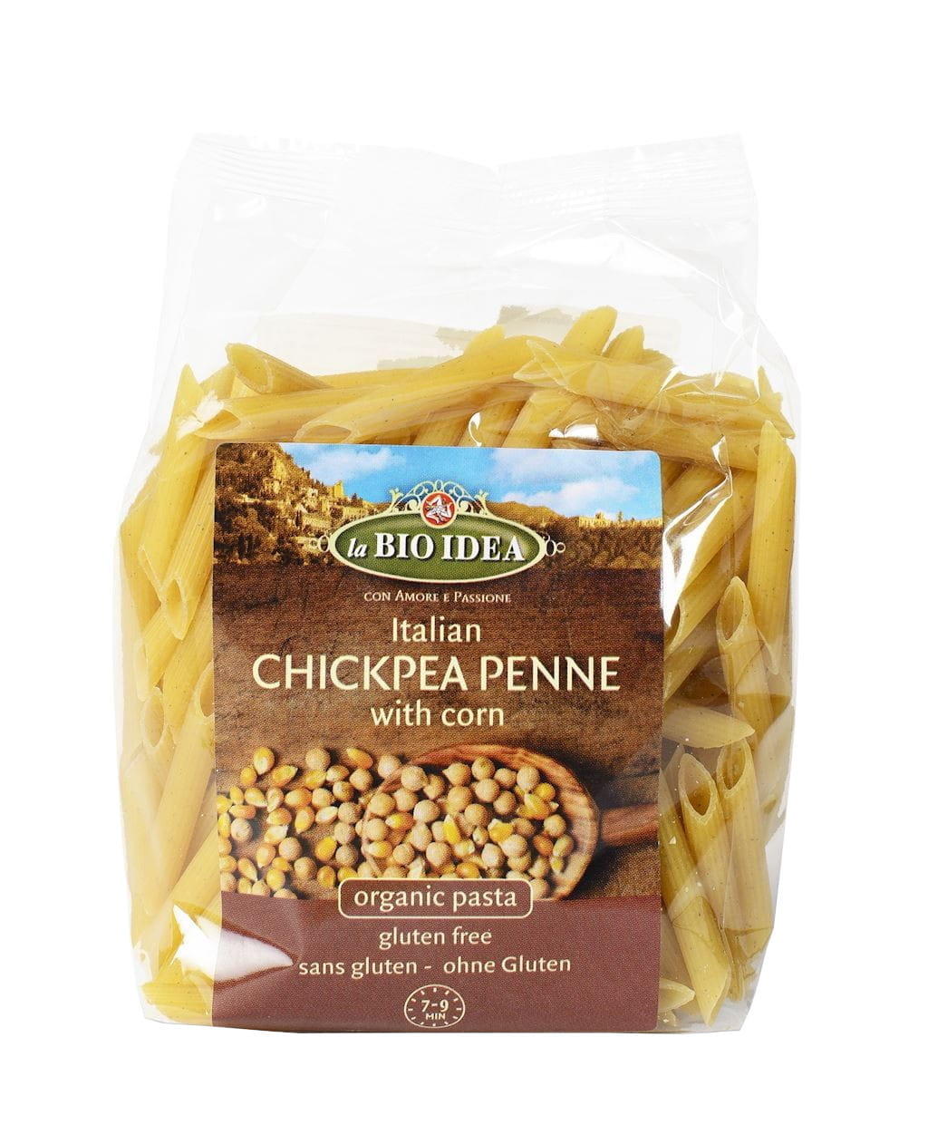 Pâtes (pois chiches et maïs) penne sans gluten BIO 250 g - LA BIO IDEA