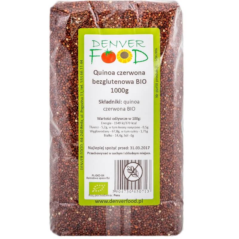 Quinoa rouge sans gluten quinoa BIO 1000g DENVER FOOD