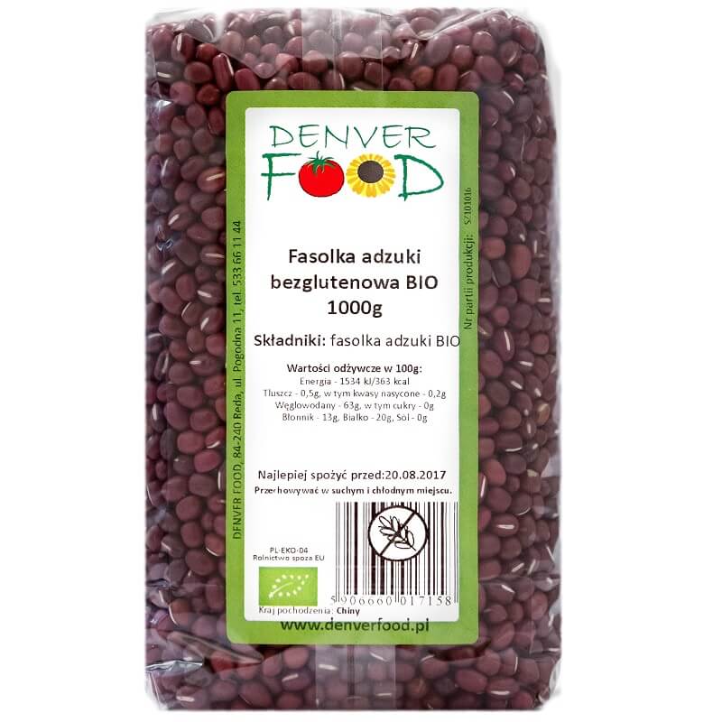 Haricots adzuki sans gluten BIO 1000g DENVER FOOD