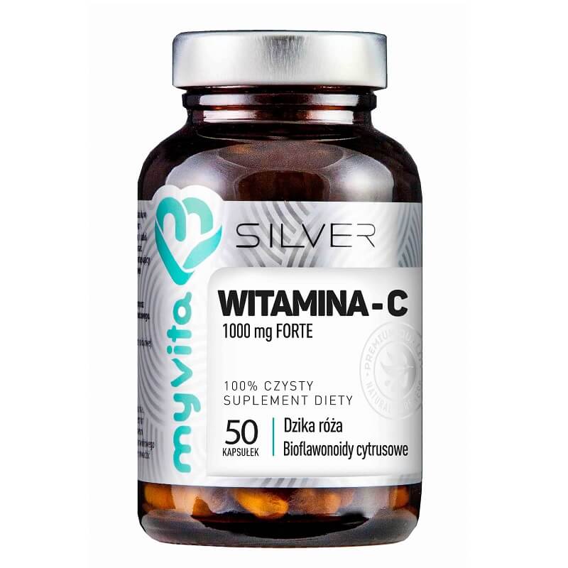 Vitamine C FORTE à l'églantier et aux bioflavonoïdes 1000mg 50 gélules MYVITA SILVER PURE