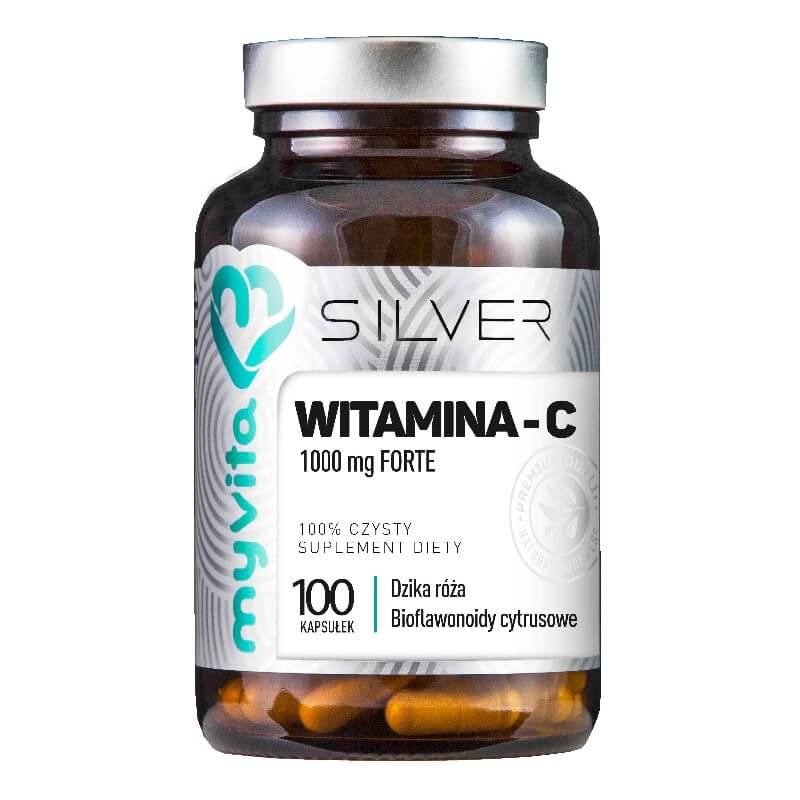 Vitamine C FORTE à l'églantier et aux bioflavonoïdes 1000mg 100 gélules MYVITA SILVER PURE