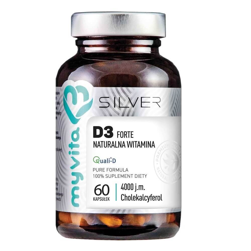 Vitamine D3 FORTE 4000j.m. 100mcg 60 gélules MYVITA ARGENT PURE