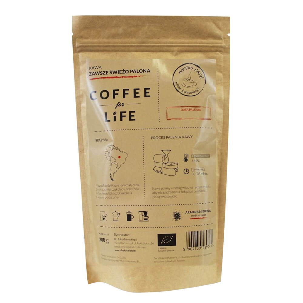 Café 100% Arabica, moulu brésil BIO 200 g - ALE EKO CAFE