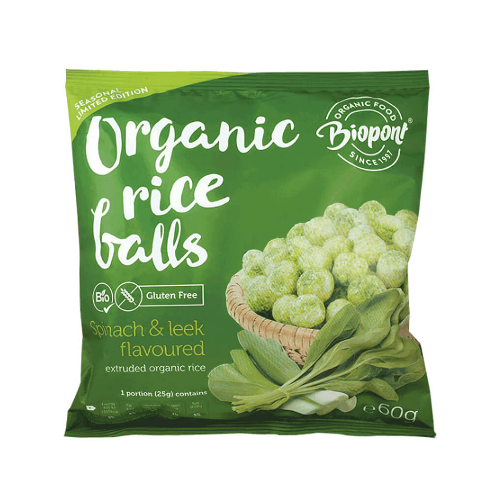 Chips de riz aux épinards et poireaux sans gluten BIO 60 g - BIO PONT