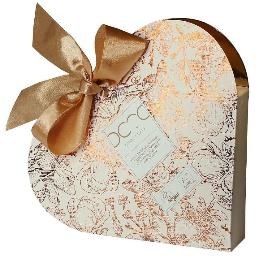 Chocolat blanc coeur fourré aux noisettes en chocolat coco BIO 400 g - OCTO
