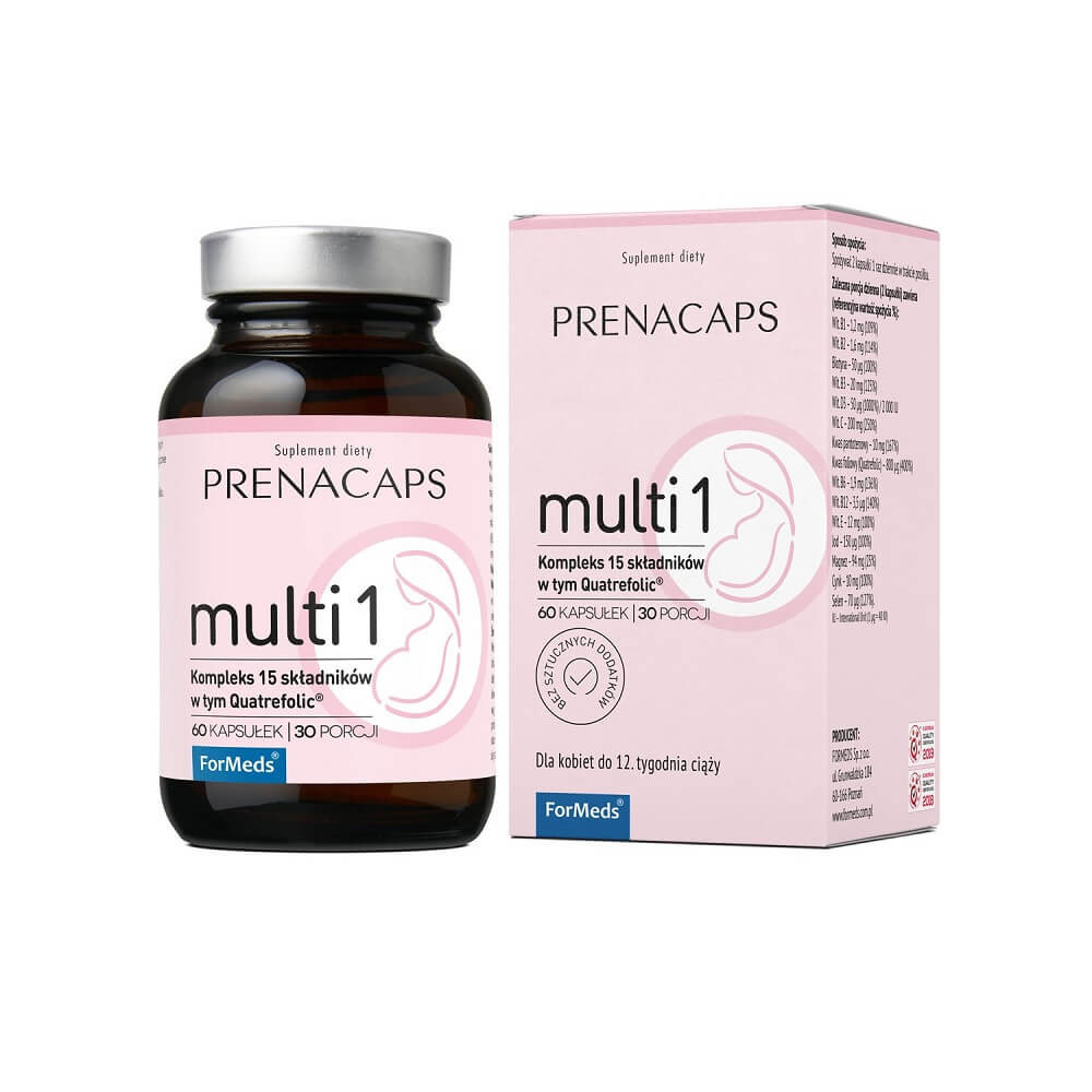 Multi 1 complexe 15 ingrédients dont quatrfolic 60 gélules 30 portions 3296 g prénacaps FORMEDS