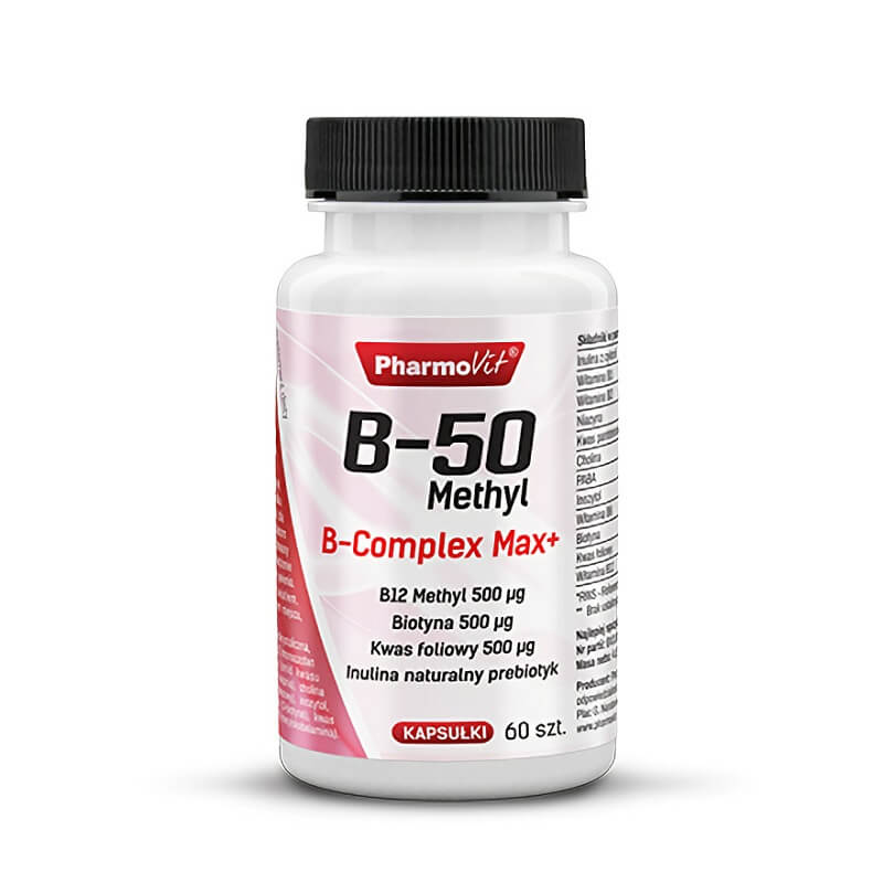 Vitamine B - 50 méthyl B - COMPLEX max + 60 gélules PHARMOVIT