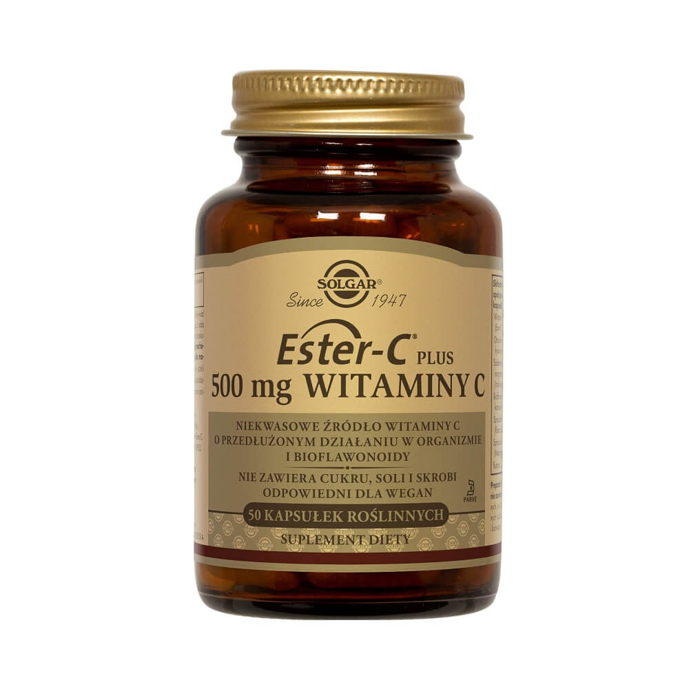 Ester - C plus 500 mg de vitamine C source non acide de vitamine C à action prolongée 50 gélules SOLGAR