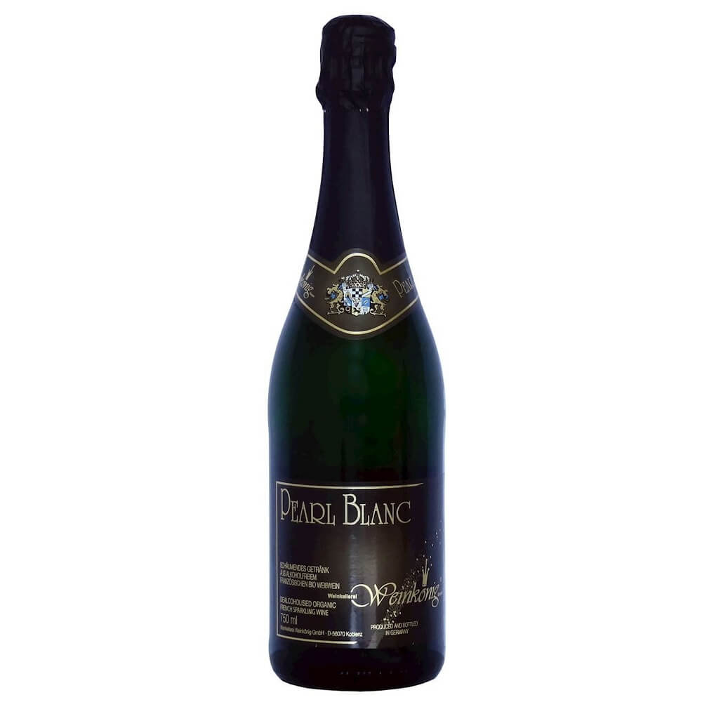 Vin pétillant sec blanc mousseux sans alcool pearl blanc BIO 750 ml - WEINKOENIG