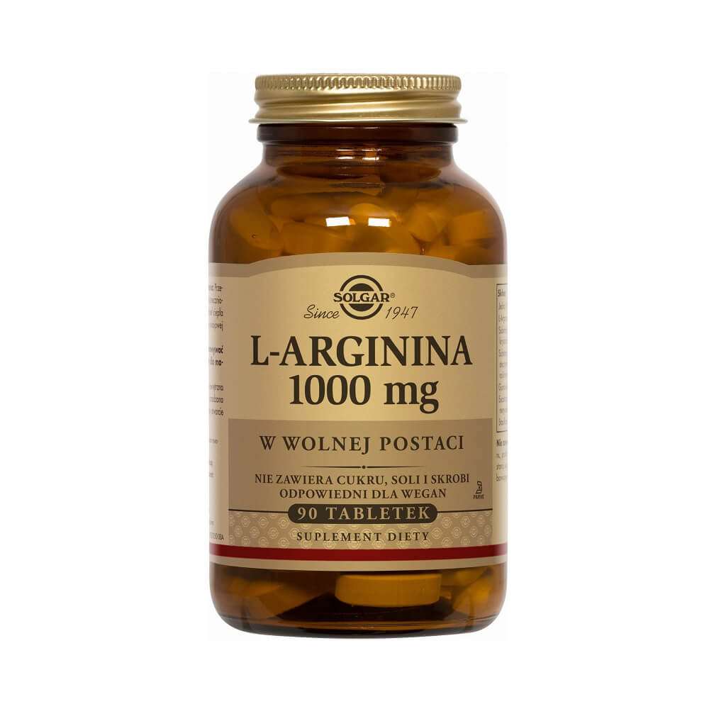 L-arginine sous forme libre 1000mg 90 comprimés SOLGAR