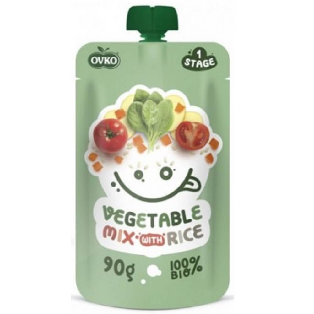 Mélange de légumes au riz après 6 mois d'âge BIO 90 g OVKO