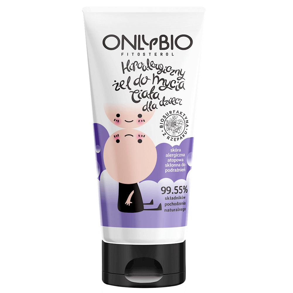 Gel douche corps enfant, peau atopique, allergique, hypoallergénique tube 200 ml - UNIQUEMENT BIO