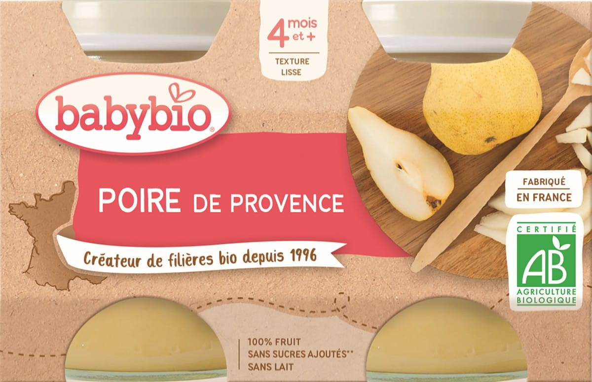 Poire dessert dès 4 mois BIO sans gluten 2x130 g BABYBIO