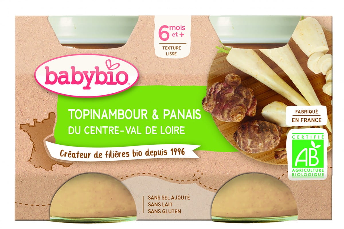 Purée de topinambours et panais dès 6 mois sans gluten BIO 2x130 g BABYBIO