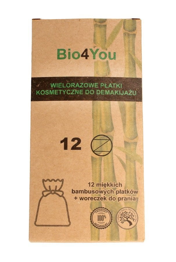Tampons réutilisables en bambou 12 pcs + sac de lavage - BIO4YOU