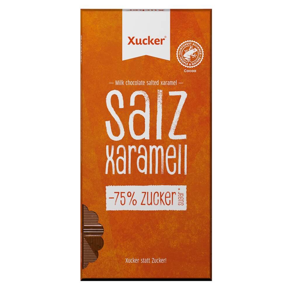 Chocolat au lait au xylitol, sel et caramel sans sucre ajouté salz xaramell 80g XUCKER