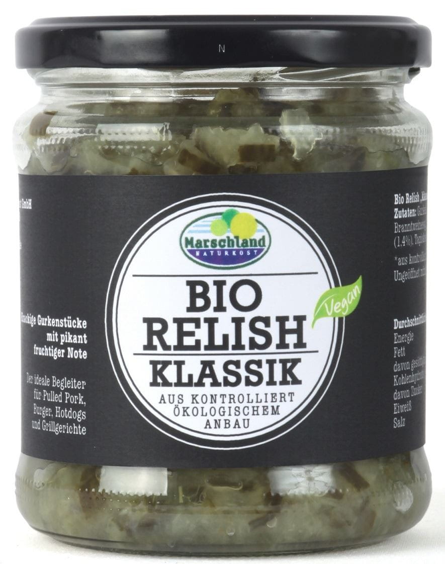 Salade de relish aux concombres, poivrons et oignons BIO 325 g - MARSCHLAND NATURKOST
