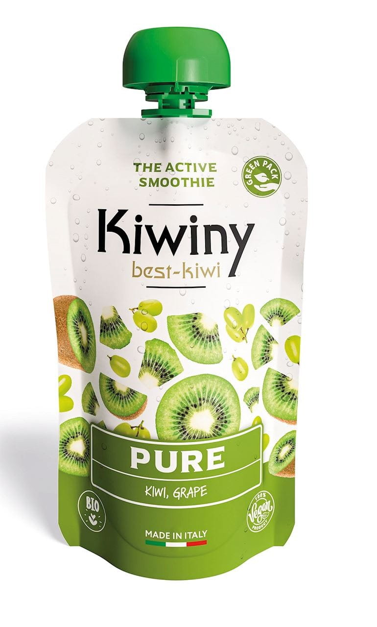 Purée de kiwi au jus de raisin sans sucre ajouté sans gluten BIO 100 g - KIWINY