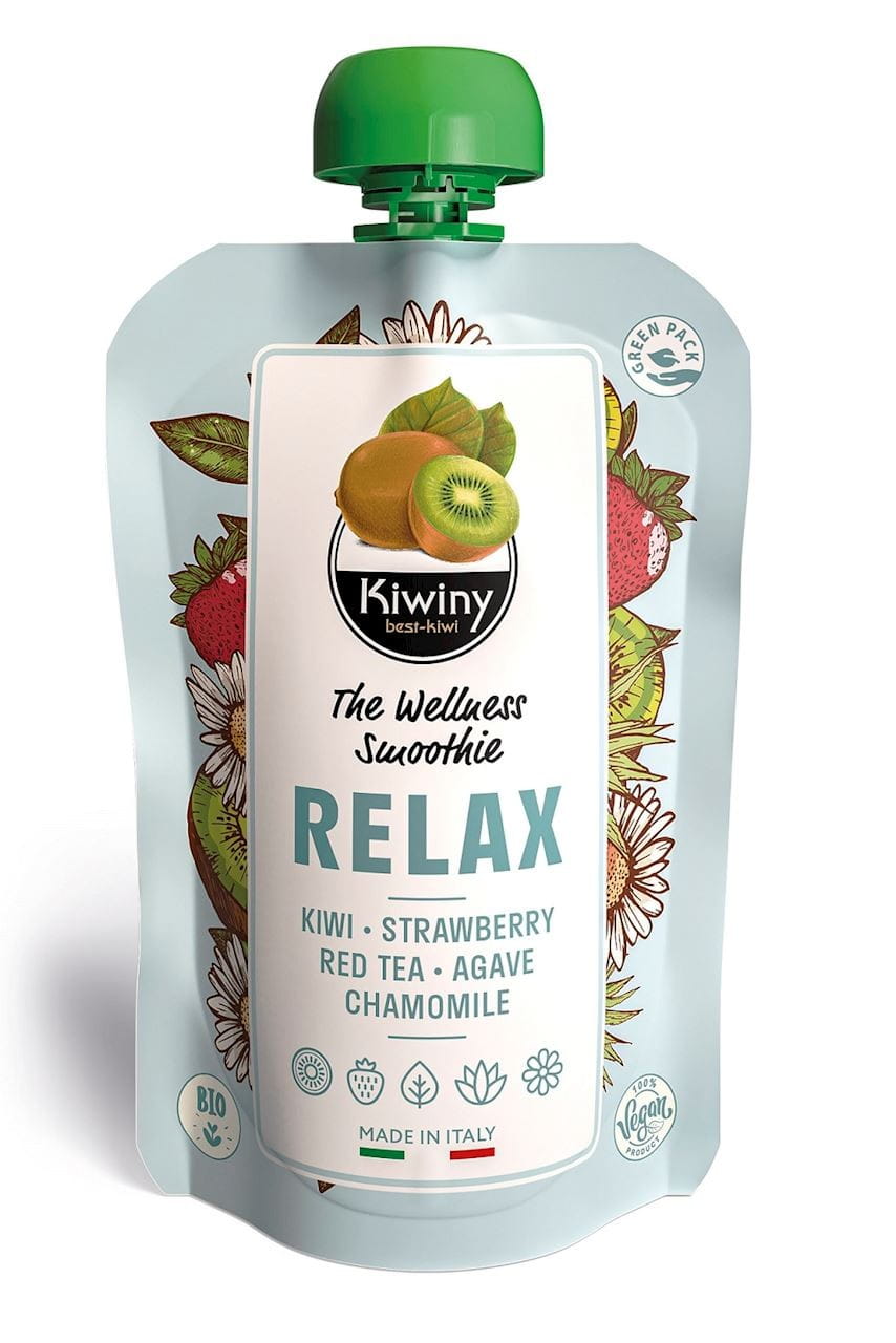 Purée de kiwi à la fraise et à la camomille sans gluten BIO 150 g - KIWINY