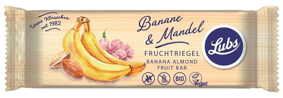 Barre banane sans gluten aux amandes BIO 40 g - LUBS