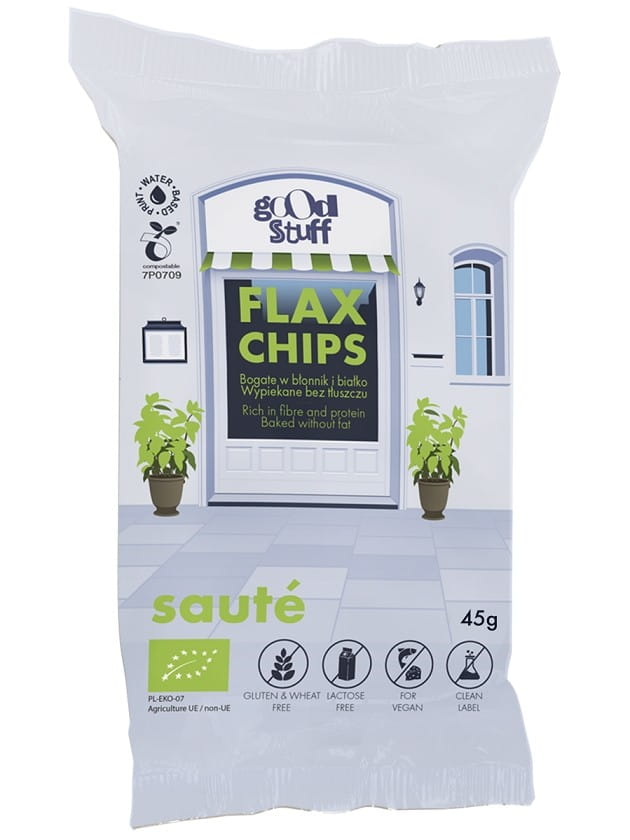 Chips de lin cuites sans gluten BIO 45 g - GOOD STUFF