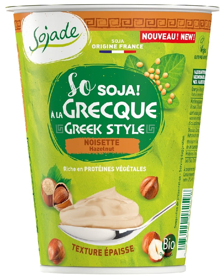 Produit de soja type grec aux noisettes sans gluten BIO 400 g - SOJADE