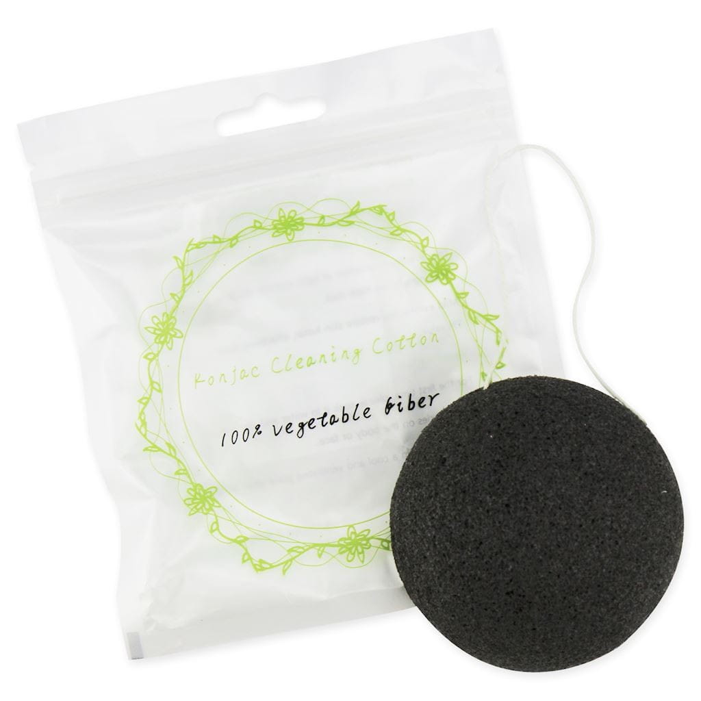 Éponge konjac pour nettoyer le visage ovale noire - BETTER THAN FOODS
