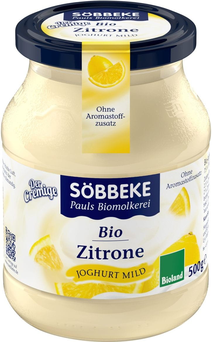 Yaourt au citron 75% BIO 500 g (pot) - SOBBEKE