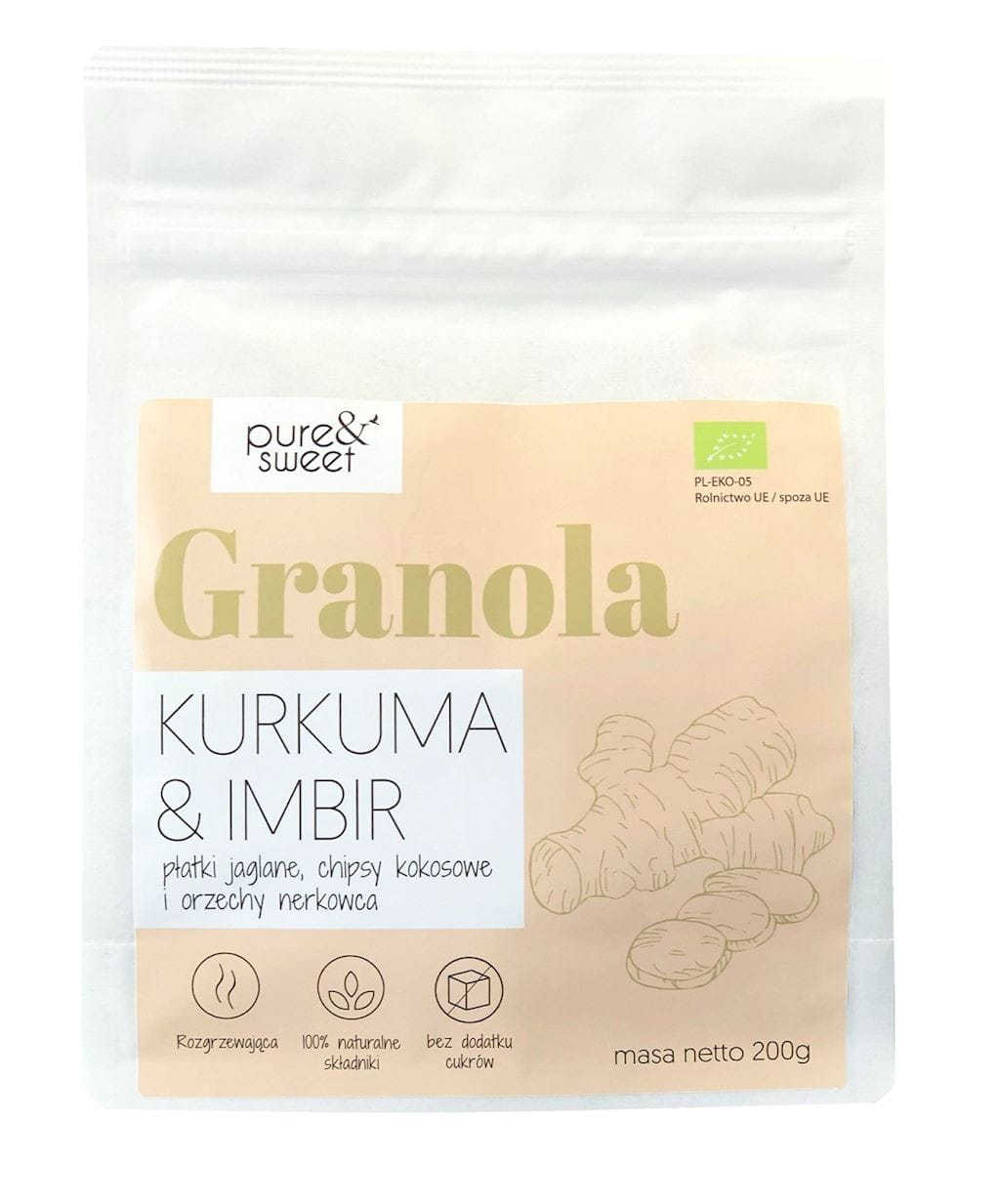Granola curcuma - gingembre BIO 200 g - PURE & DOUX