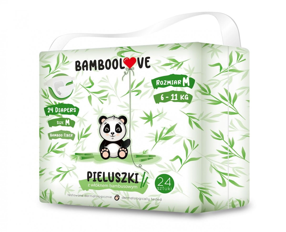 Couches en fibre de bambou taille M 6 - 11 kg (24 pièces) - BAMBOOLOVE